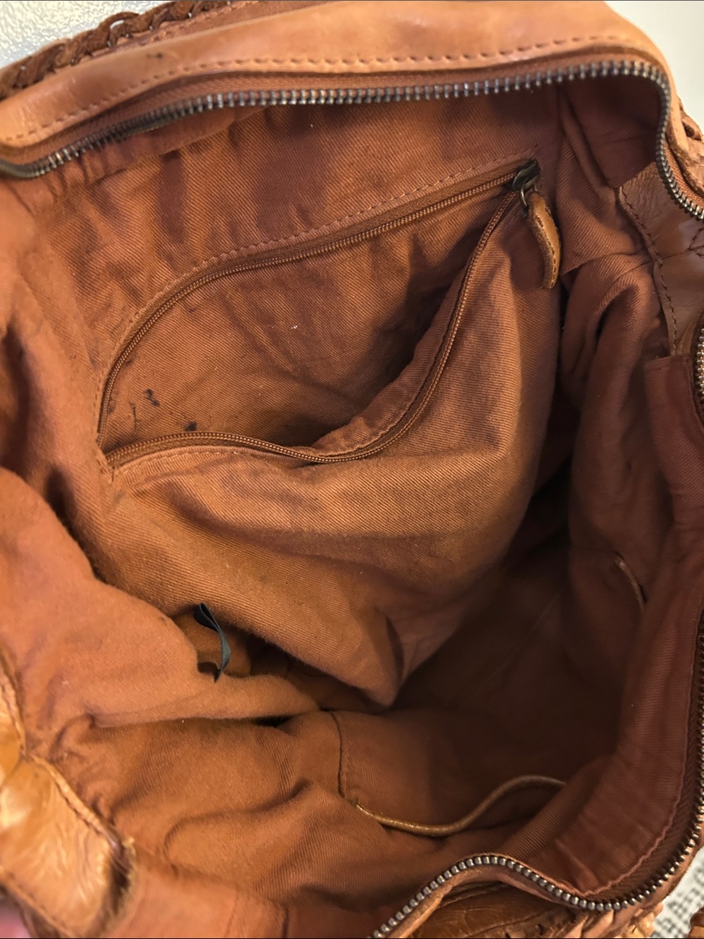 Woven Leather Tote Bag - Brown - Picture 6 of 6